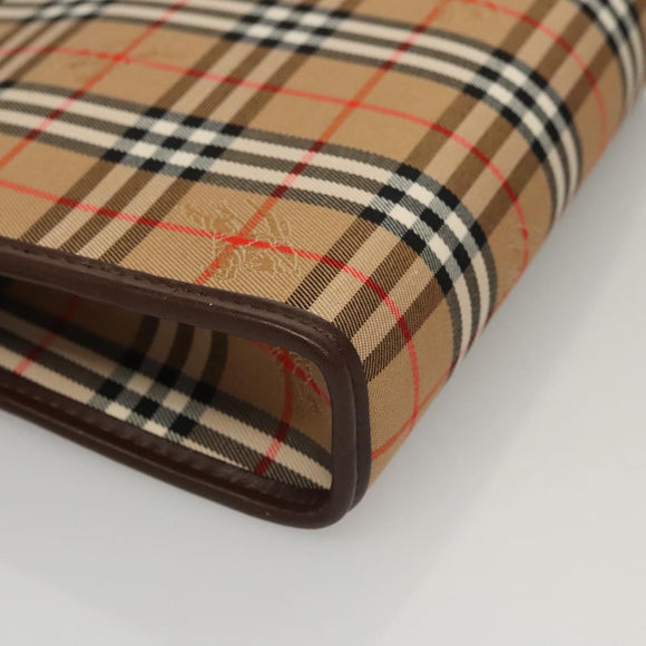 Burberrys Nova Check Accessory Pouch Canvas Beige Auth yk17888