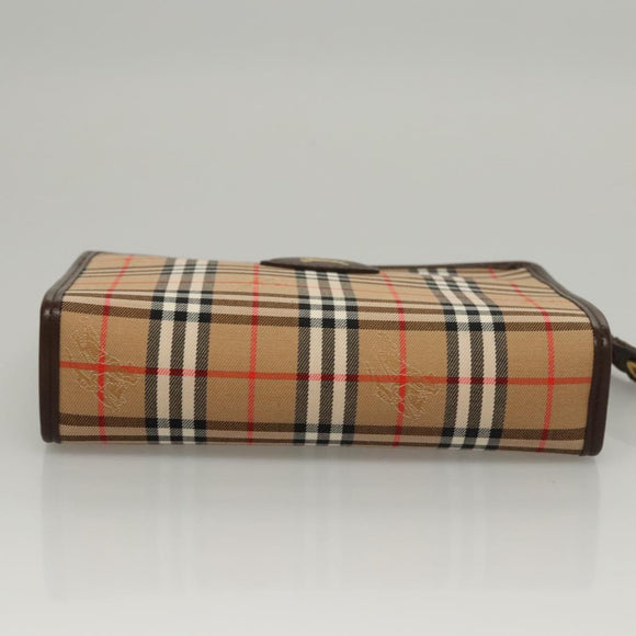 Burberrys Nova Check Accessory Pouch Canvas Beige Auth yk17888