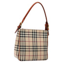 BURBERRY Nova Check Shoulder Bag Wool Beige Gold Auth yk17894-1