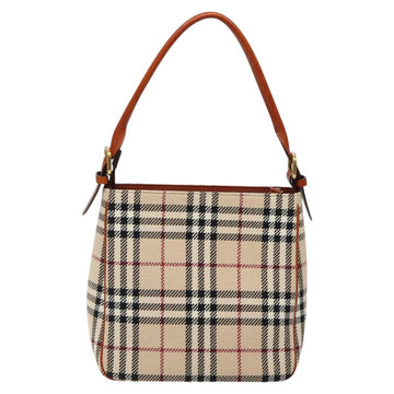 BURBERRY Nova Check Shoulder Bag Wool Beige Gold Auth yk17894 - 0