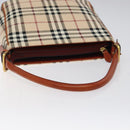 BURBERRY Nova Check Shoulder Bag Wool Beige Gold Auth yk17894-7