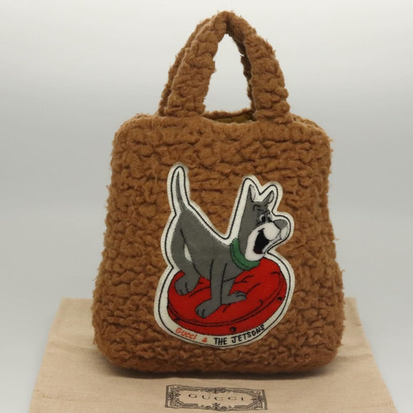 GUCCI Jetsons Collaboration Hand Bag Wool Brown 752175 Auth yk17895