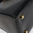 Salvatore Ferragamo Gancini Hand Bag Leather Black Gold Auth yk17898-15