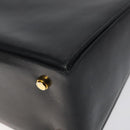 Salvatore Ferragamo Gancini Hand Bag Leather Black Gold Auth yk17898-16