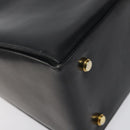Salvatore Ferragamo Gancini Hand Bag Leather Black Gold Auth yk17898-17