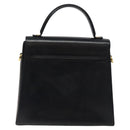 Salvatore Ferragamo Gancini Hand Bag Leather Black Gold Auth yk17898-2