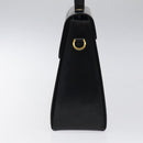 Salvatore Ferragamo Gancini Hand Bag Leather Black Gold Auth yk17898-4