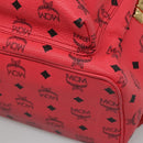 MCM Vicetos Logogram Studs Backpack PVC Leather Pink Gold Auth yk17904-16