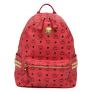 MCM Vicetos Logogram Studs Backpack PVC Leather Pink Gold Auth yk17904-13