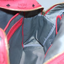 MCM Vicetos Logogram Studs Backpack PVC Leather Pink Gold Auth yk17904-20