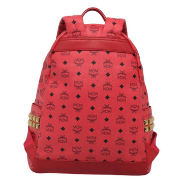 MCM Vicetos Logogram Studs Backpack PVC Leather Pink Gold Auth yk17904 - 0
