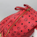 MCM Vicetos Logogram Studs Backpack PVC Leather Pink Gold Auth yk17904-6