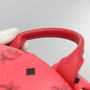 MCM Vicetos Logogram Studs Backpack PVC Leather Pink Gold Auth yk17904-14