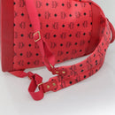 MCM Vicetos Logogram Studs Backpack PVC Leather Pink Gold Auth yk17904-8