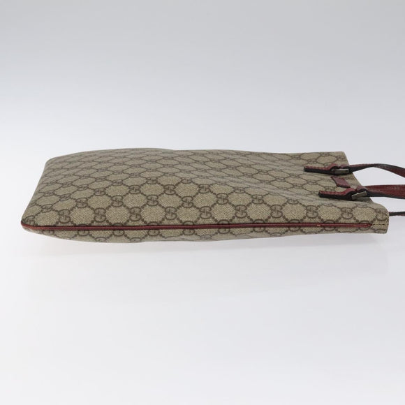 GUCCI GG Supreme Hand Bag PVC Leather Beige 117551 Auth yk17910