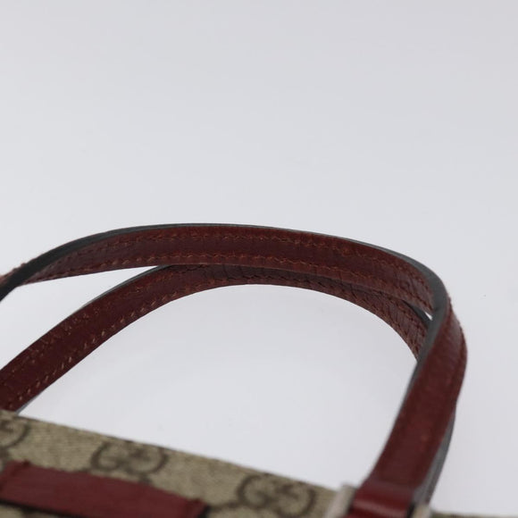 GUCCI GG Supreme Hand Bag PVC Leather Beige 117551 Auth yk17910