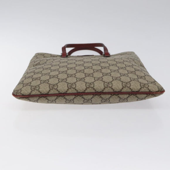 GUCCI GG Supreme Hand Bag PVC Leather Beige 117551 Auth yk17910