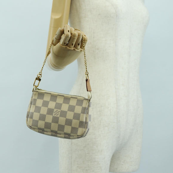 LOUIS VUITTON Damier Azur Mini Pochette Accessoires Pouch N63005 Auth yk17913