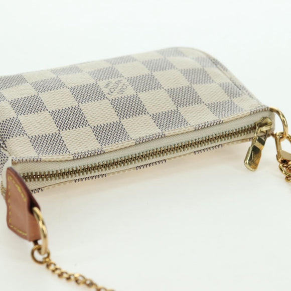 LOUIS VUITTON Damier Azur Mini Pochette Accessoires Pouch N63005 Auth yk17913