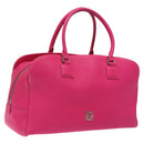 LOEWE Anagram Hand Bag Leather Pink Gold Auth yk17930-1