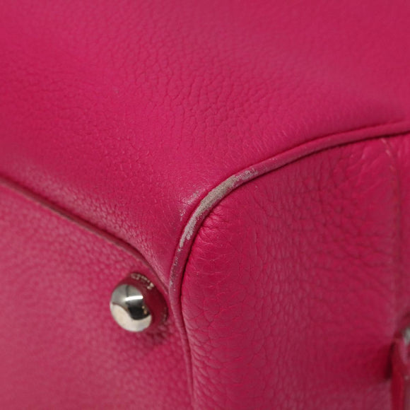 LOEWE Anagram Hand Bag Leather Pink Gold Auth yk17930