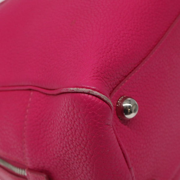 LOEWE Anagram Hand Bag Leather Pink Gold Auth yk17930