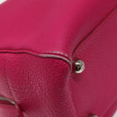 LOEWE Anagram Hand Bag Leather Pink Gold Auth yk17930-16