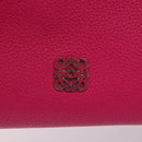 LOEWE Anagram Hand Bag Leather Pink Gold Auth yk17930-17