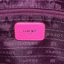 LOEWE Anagram Hand Bag Leather Pink Gold Auth yk17930-18