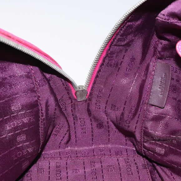 LOEWE Anagram Hand Bag Leather Pink Gold Auth yk17930