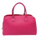 LOEWE Anagram Hand Bag Leather Pink Gold Auth yk17930-2