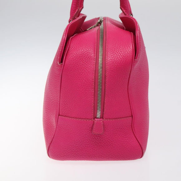 LOEWE Anagram Hand Bag Leather Pink Gold Auth yk17930