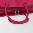 LOEWE Anagram Hand Bag Leather Pink Gold Auth yk17930-7