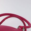 LOEWE Anagram Hand Bag Leather Pink Gold Auth yk17930-8