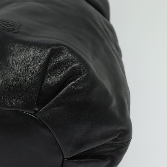 LOEWE Anagram Hand Bag Leather Black Silver Auth yk17932V