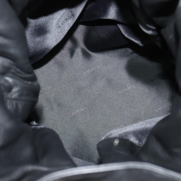 LOEWE Anagram Hand Bag Leather Black Silver Auth yk17932V