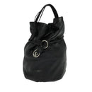 LOEWE Anagram Hand Bag Leather Black Silver Auth yk17932V-1