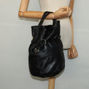 LOEWE Anagram Hand Bag Leather Black Silver Auth yk17932V-21