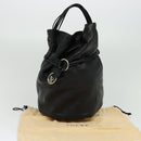 LOEWE Anagram Hand Bag Leather Black Silver Auth yk17932V-12