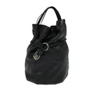 LOEWE Anagram Hand Bag Leather Black Silver Auth yk17932V-13