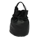 LOEWE Anagram Hand Bag Leather Black Silver Auth yk17932V-2