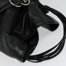 LOEWE Anagram Hand Bag Leather Black Silver Auth yk17932V-6