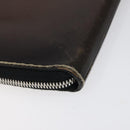 Berluti Calligraphy Clutch Bag Leather Brown Silver Auth yk17944-16