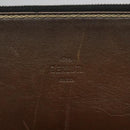 Berluti Calligraphy Clutch Bag Leather Brown Silver Auth yk17944-8