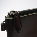 Berluti Calligraphy Clutch Bag Leather Brown Silver Auth yk17944-9