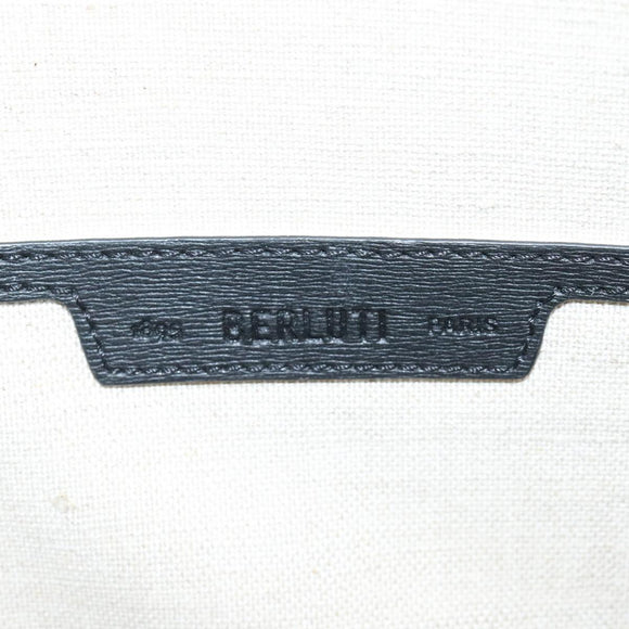 Berluti Calligraphy Clutch Bag Leather Brown Silver Auth yk17944