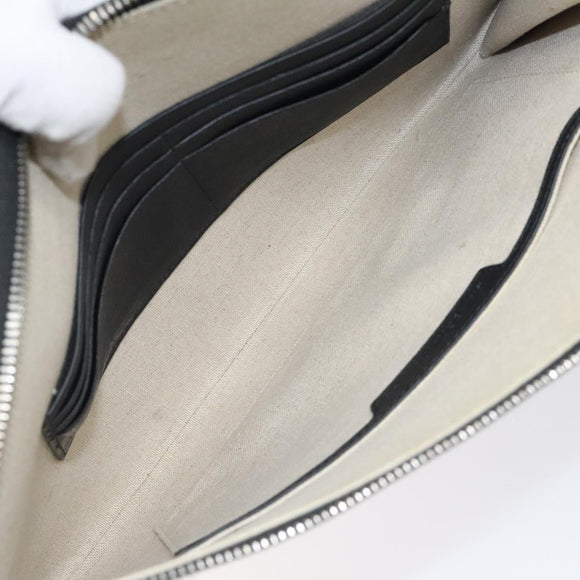 Berluti Calligraphy Clutch Bag Leather Brown Silver Auth yk17944