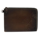 Berluti Calligraphy Clutch Bag Leather Brown Silver Auth yk17944-13