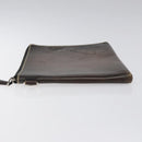 Berluti Calligraphy Clutch Bag Leather Brown Silver Auth yk17944-4