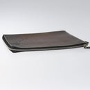 Berluti Calligraphy Clutch Bag Leather Brown Silver Auth yk17944-5